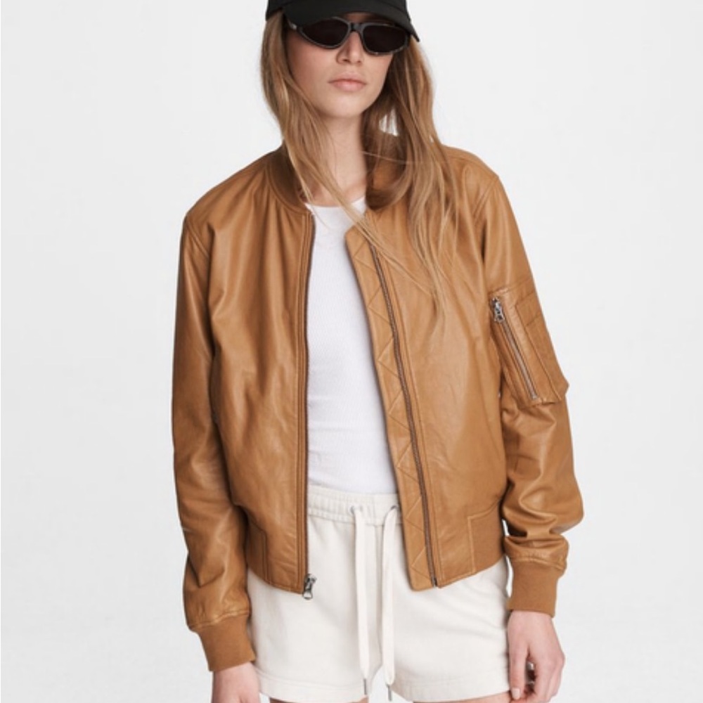 Rag & Bone Leather Bomber Jacket
